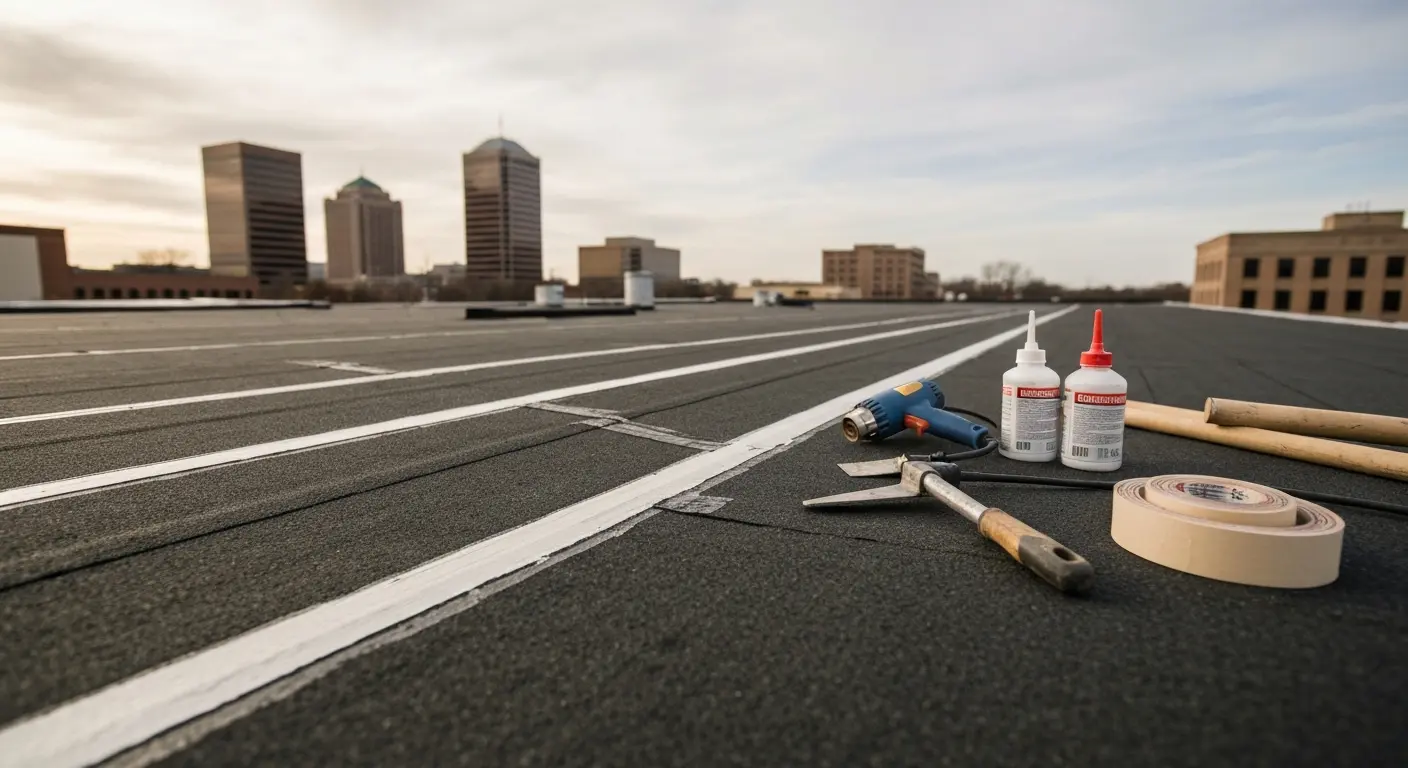 Flat roof repair work