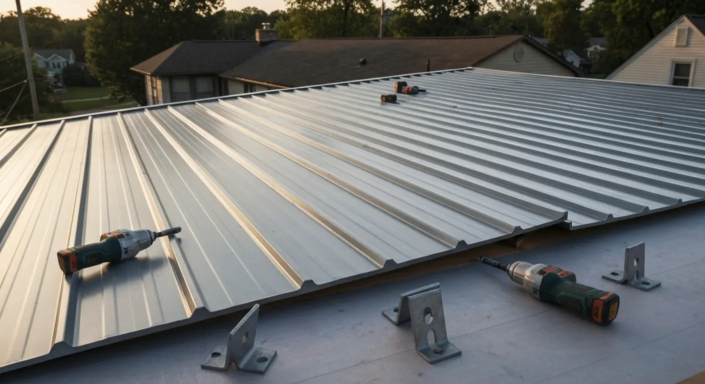 Metal roofing installation