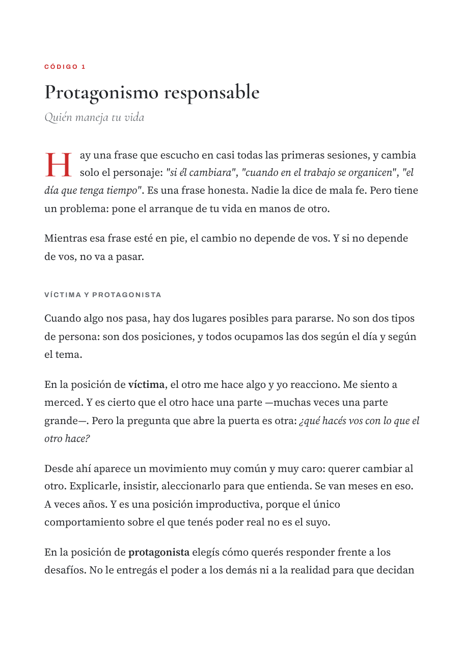 Página de apertura del Código 1