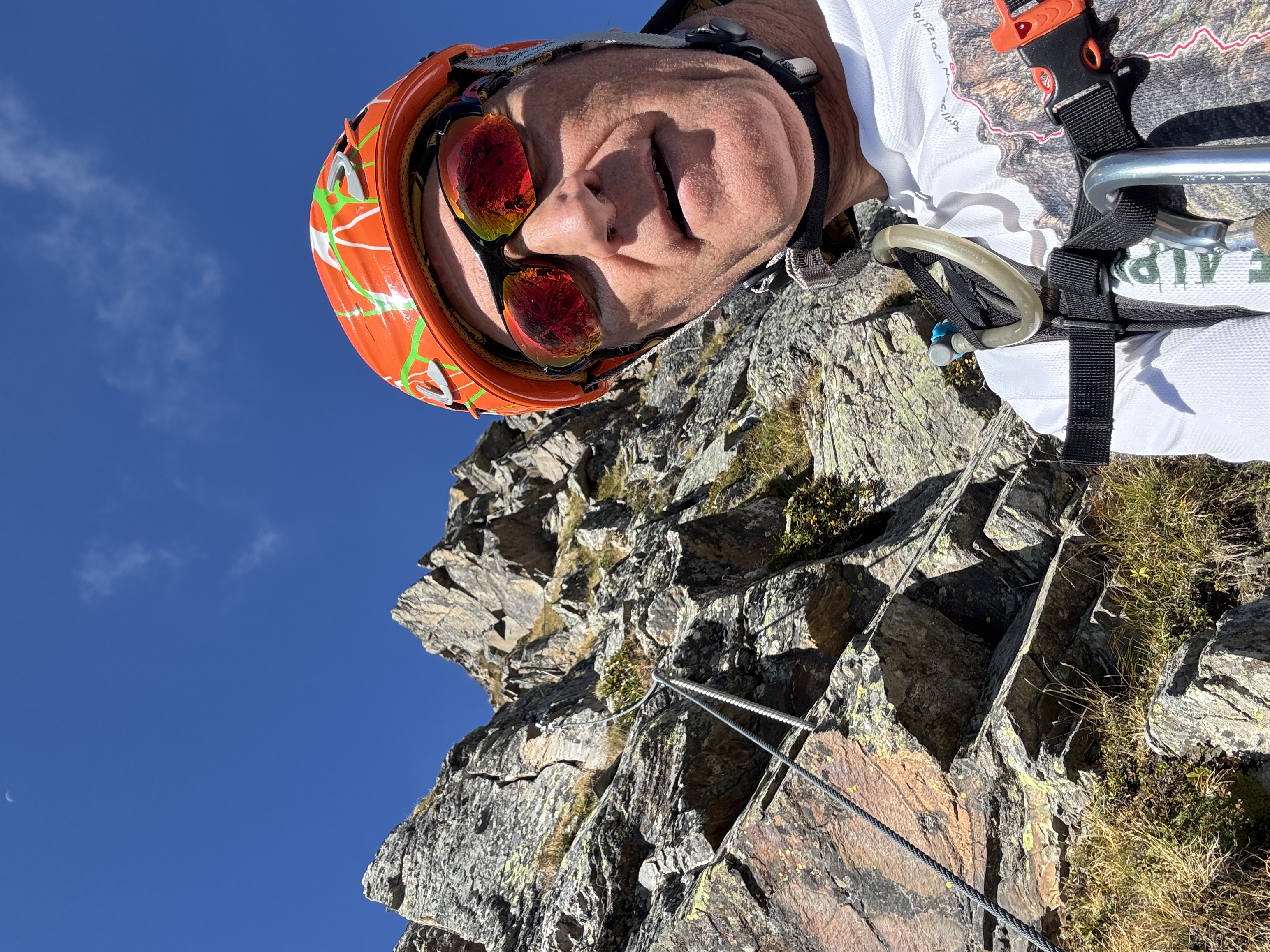 Riccardo Bernich su una via ferrata
