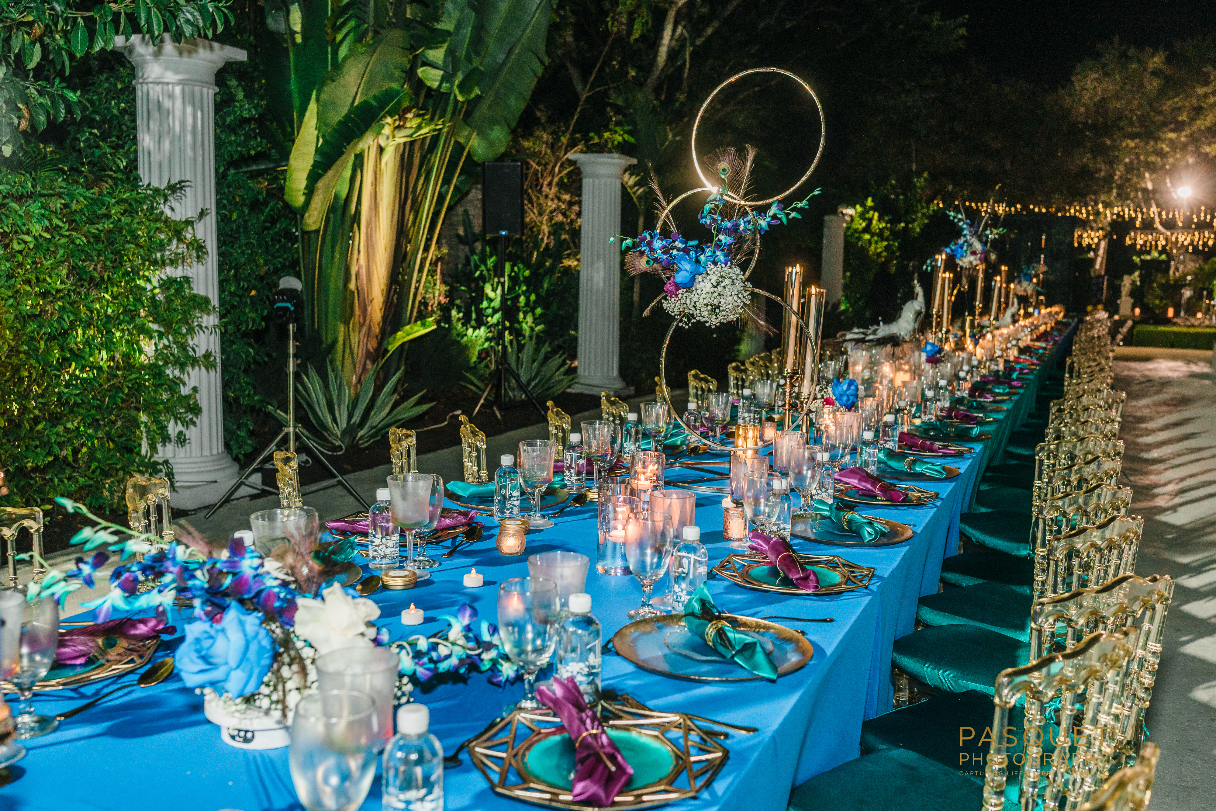 Blue evening reception