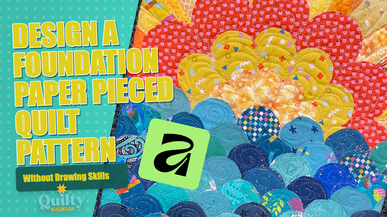 Digital quilt design created in Affinity Designer for a summer-themed mini quilt challenge.