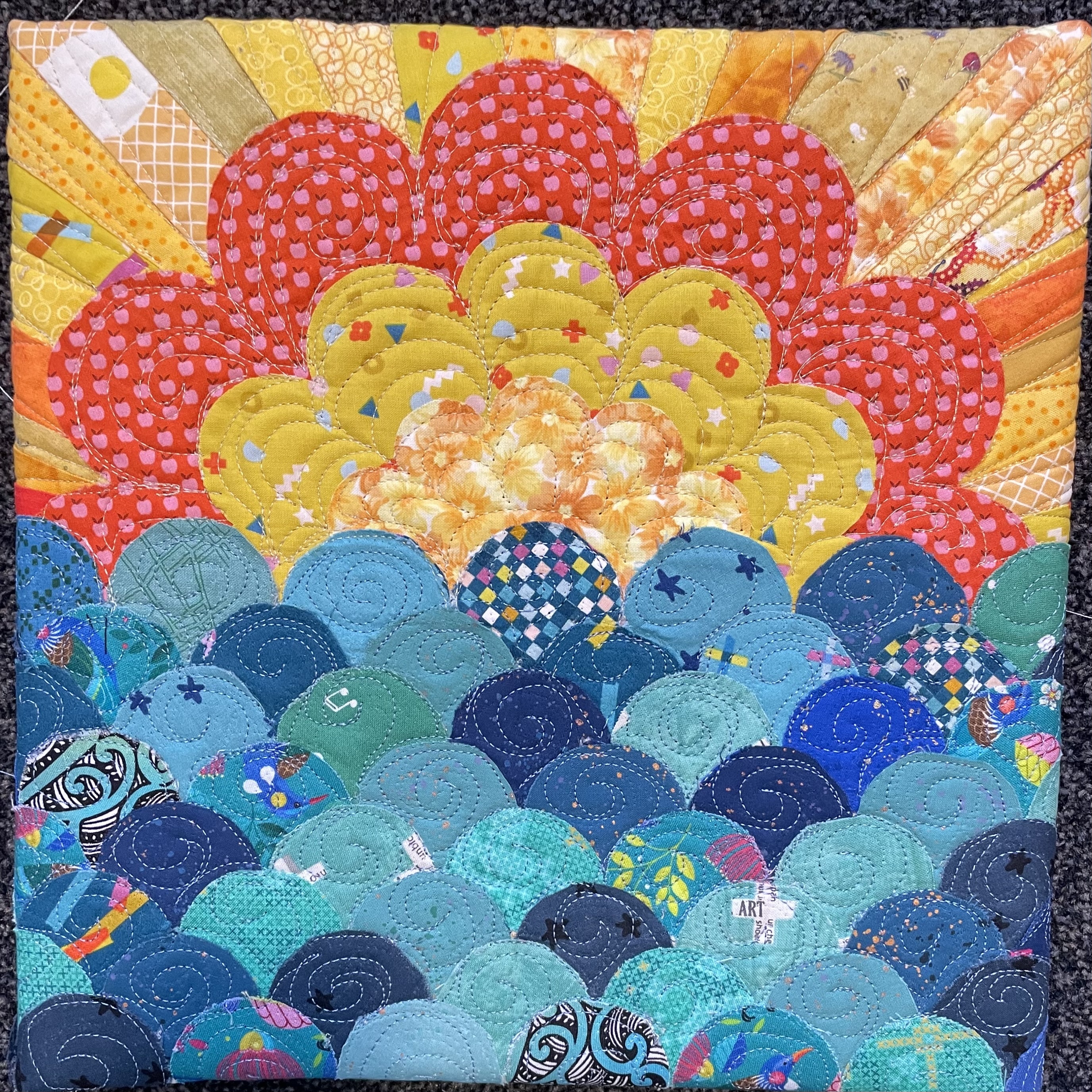 Digital quilt design created in Affinity Designer for a summer-themed mini quilt challenge.