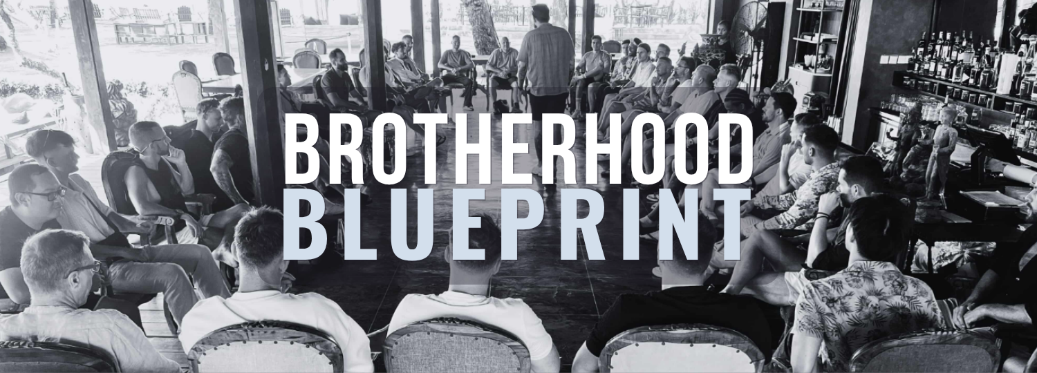 Men gathered together in a Brotherhood Blueprint circle