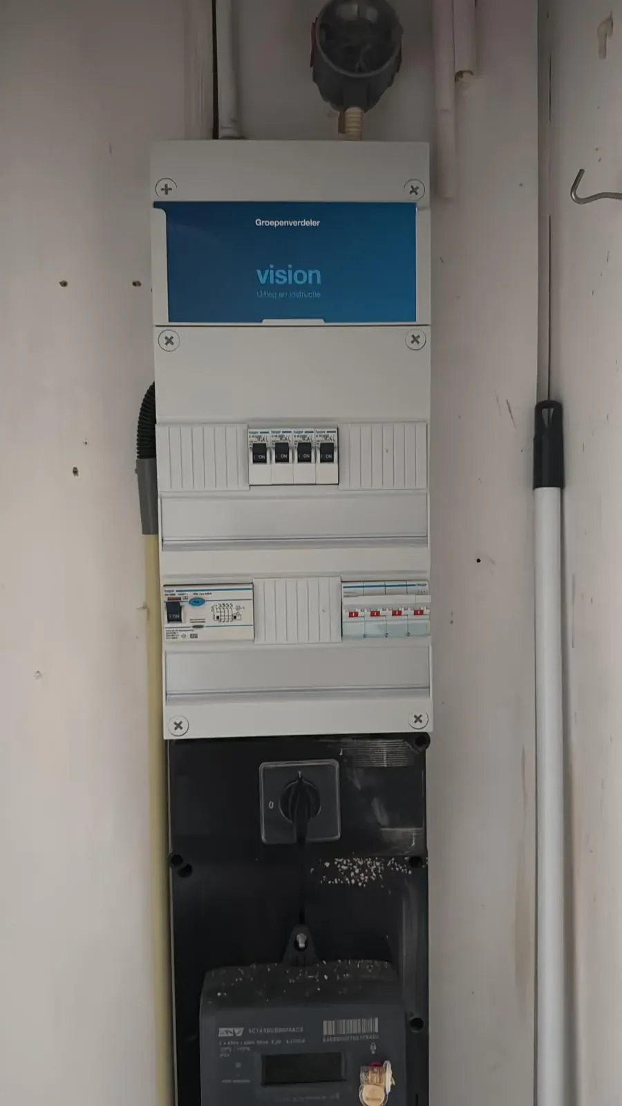 Opgeruimde meterkast na het vernieuwen van de groepenkast in de regio Rotterdam
