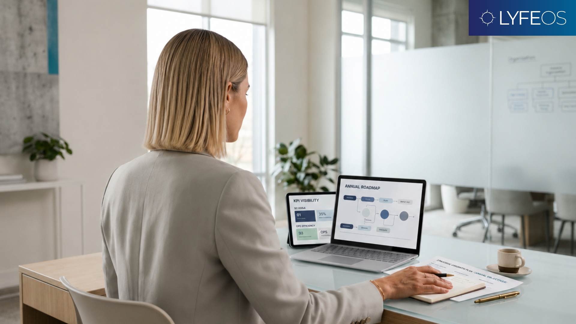Founder reviewing backend systems and business operations roadmap