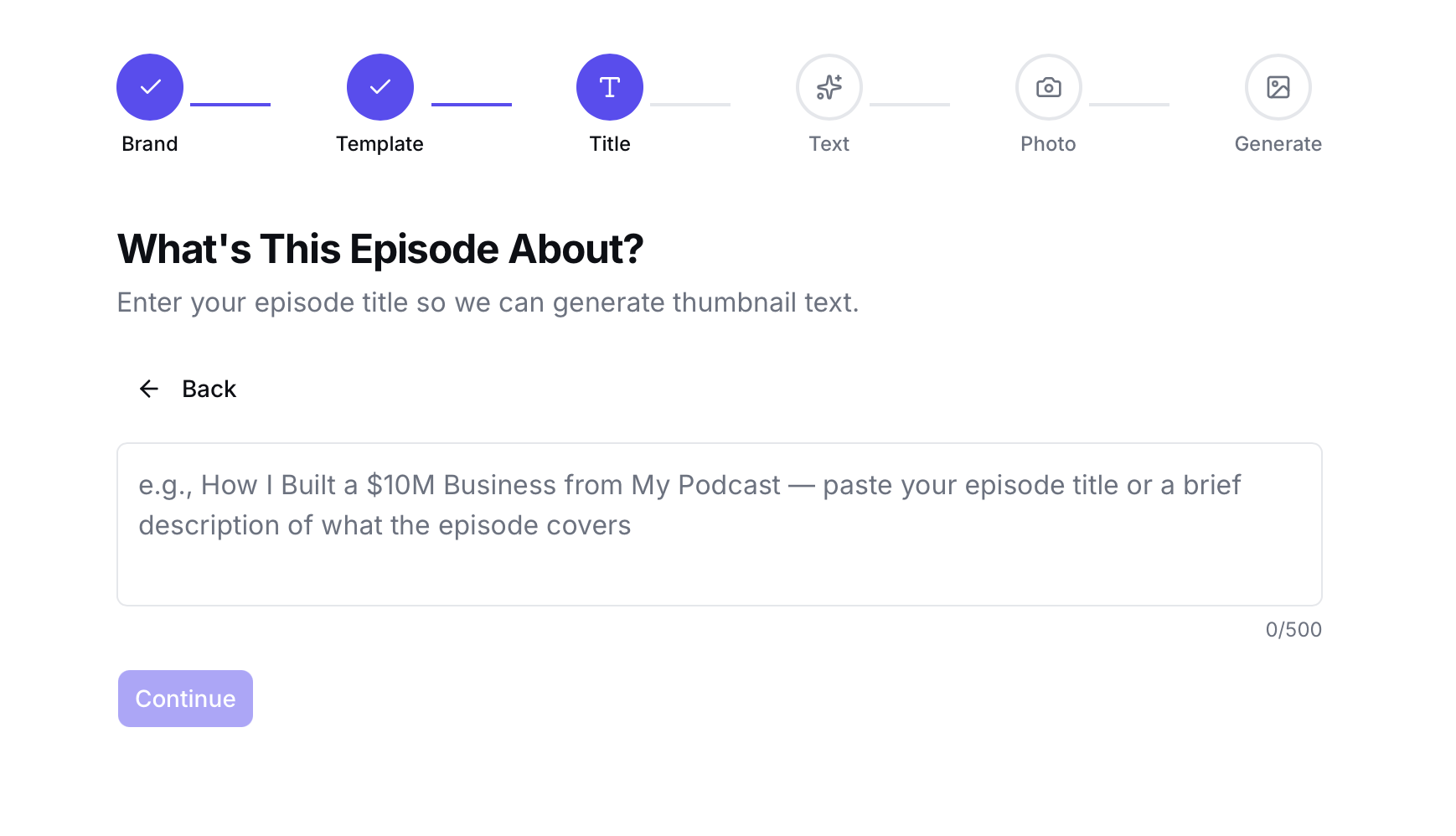 Step 2: Paste your episode title