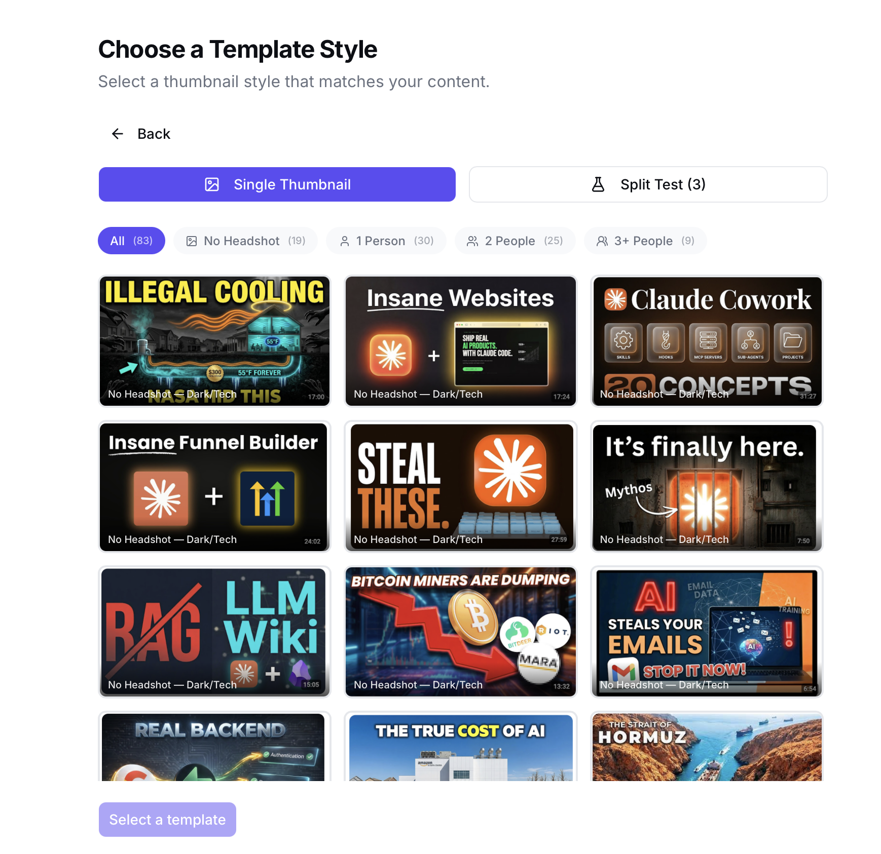 Step 1: Choose a template style