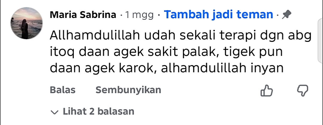 Tangkapan layar Maria Sabrina