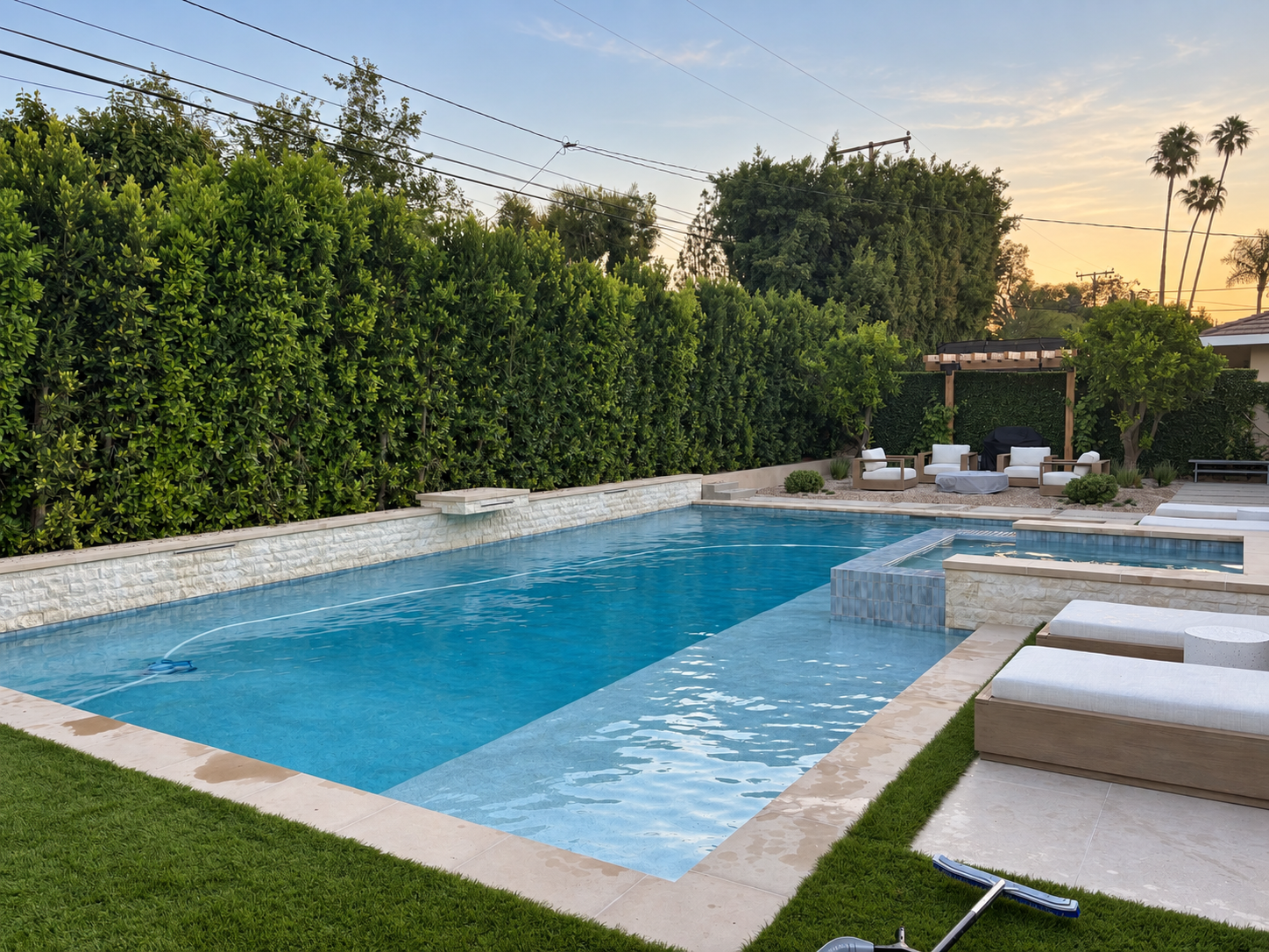 Pool cleaning service in Temecula backyard pool