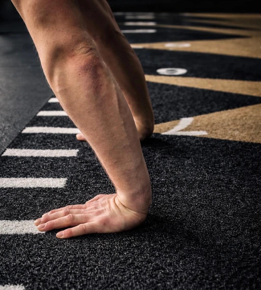 Handgelenk auf Boden