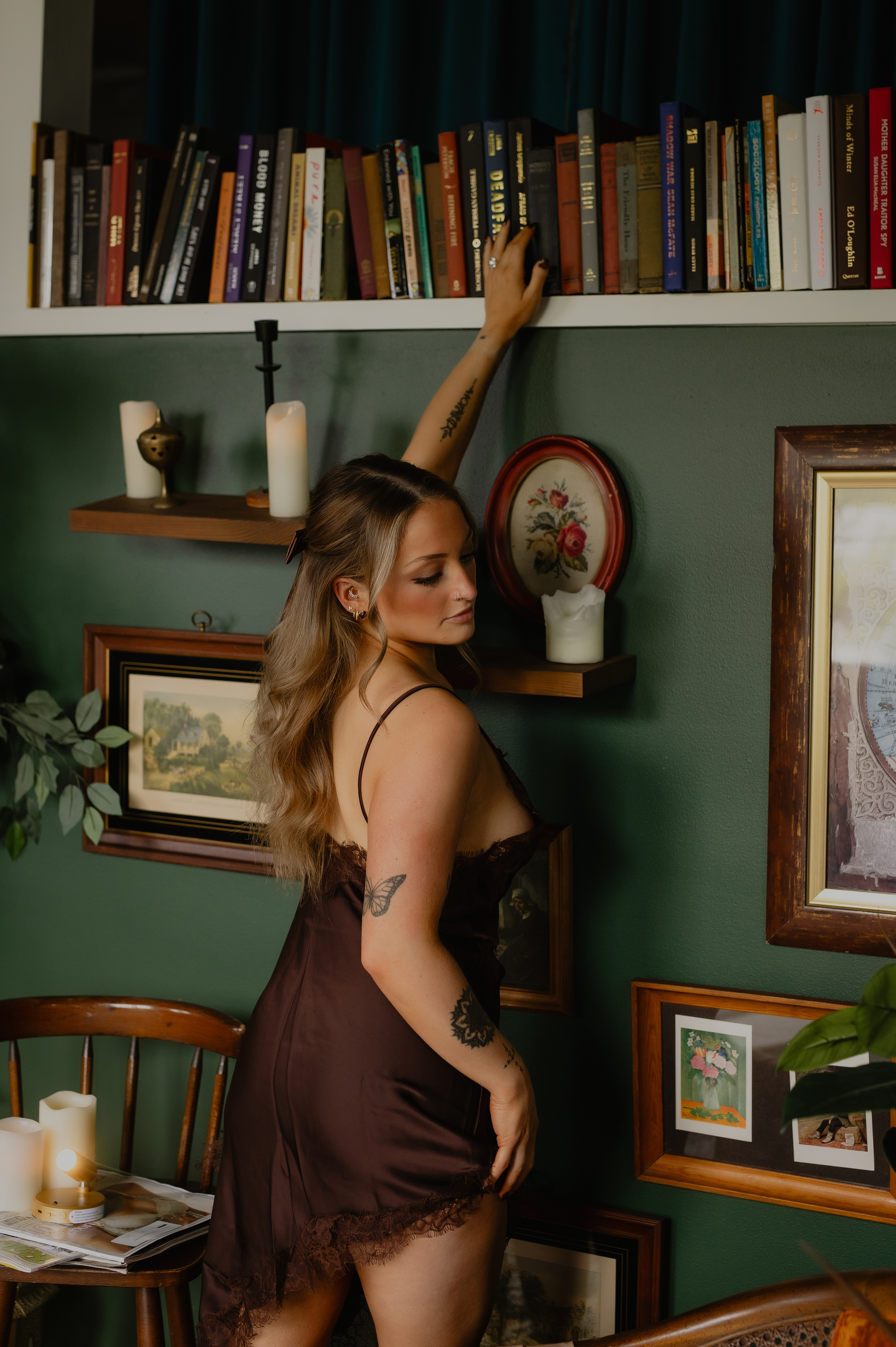 girl reaching for a book
