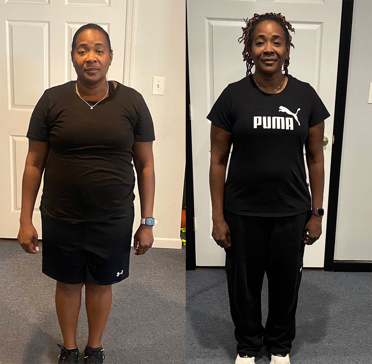 Down [XX pounds] in [timeframe]