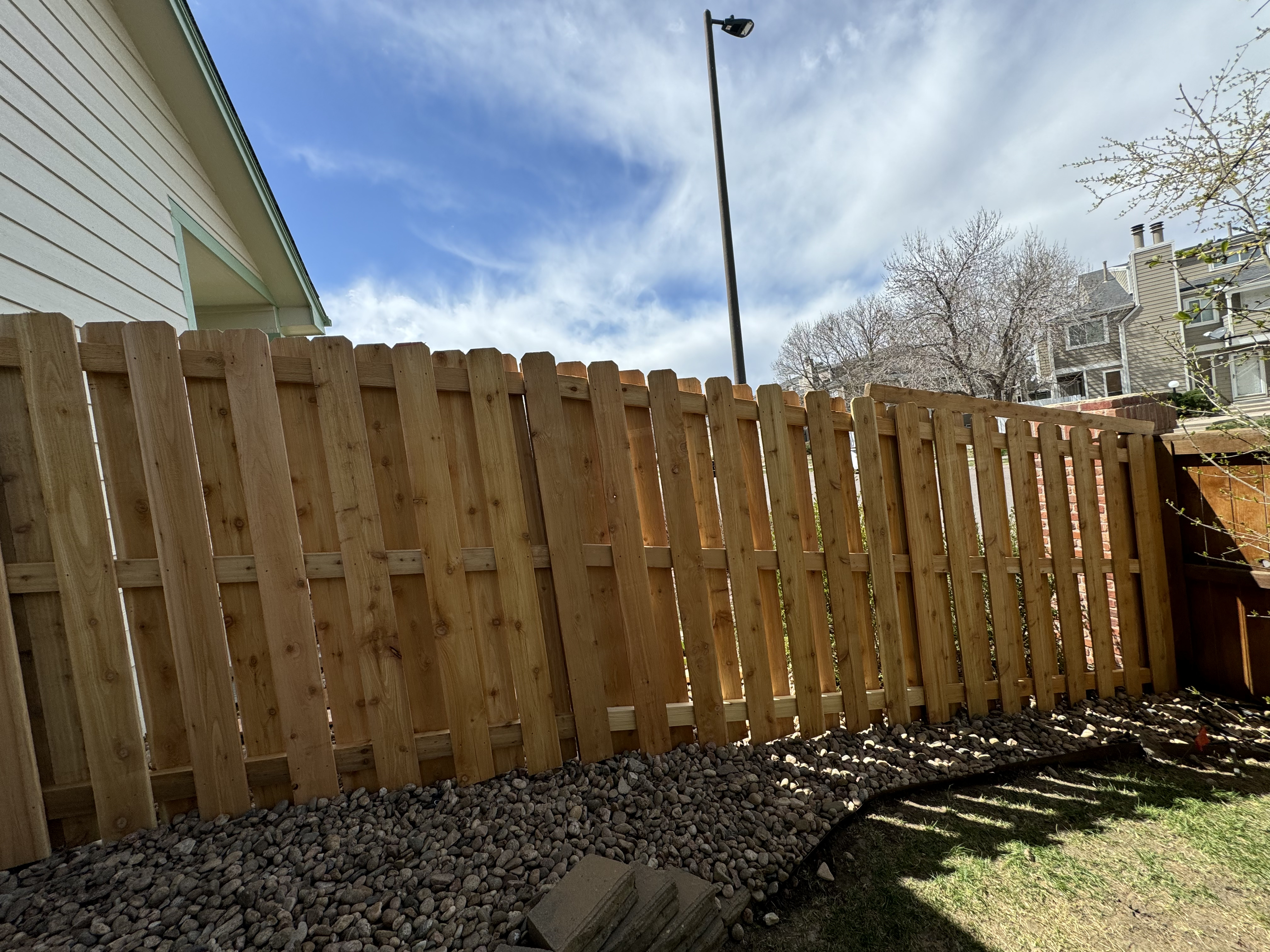 Wood privacy fence installed in a Thornton, CO backyard