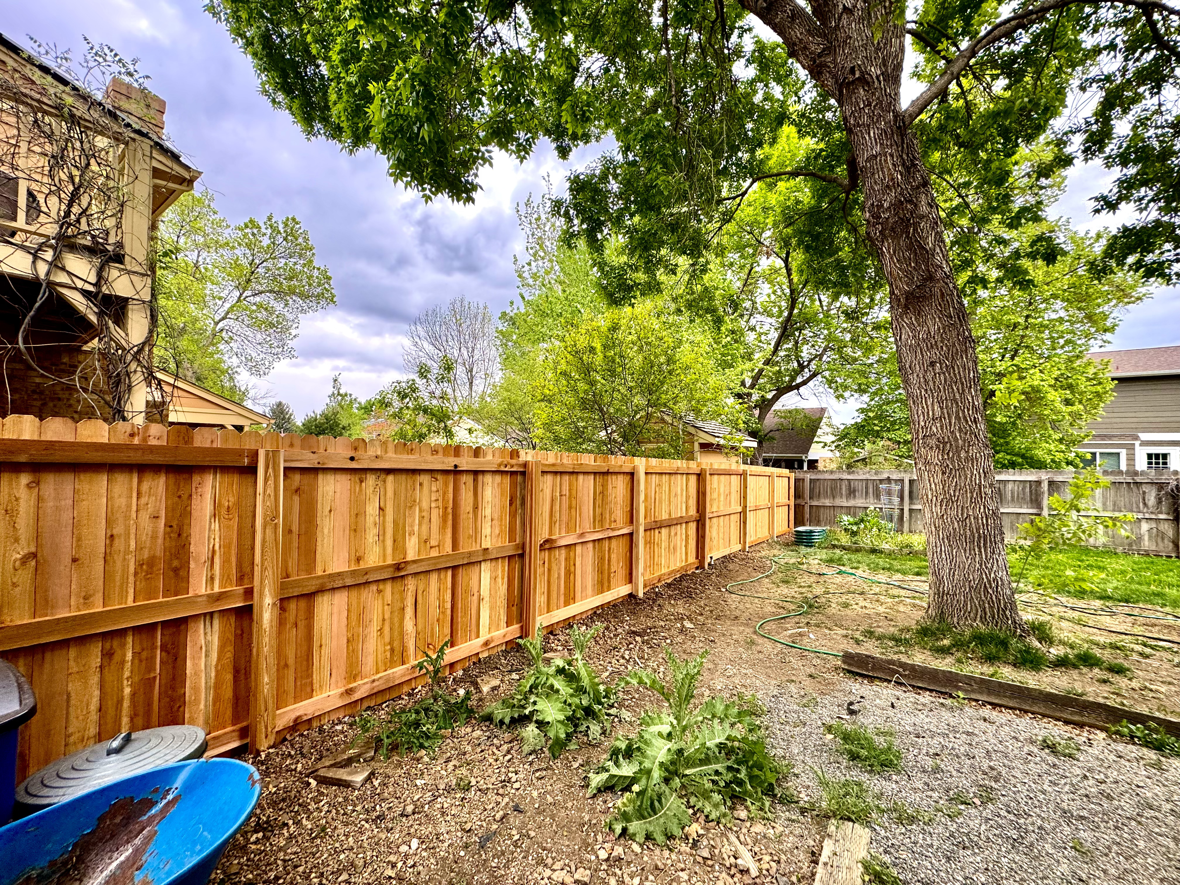Cedar privacy fence installed in Thornton, CO