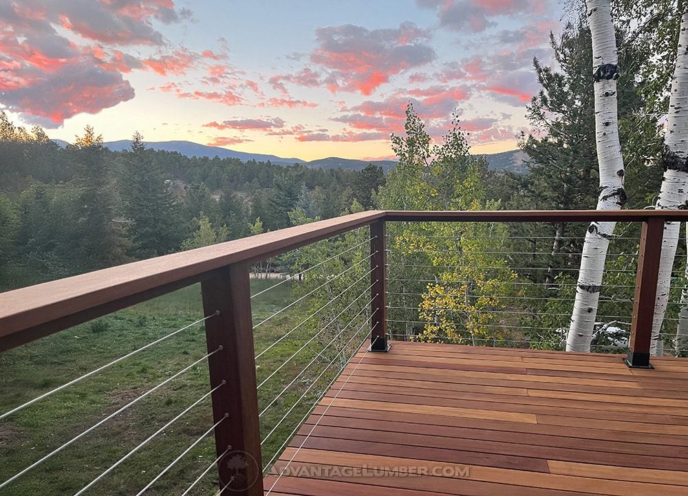 Deck railing installed on a residential deck in Thornton, CO
