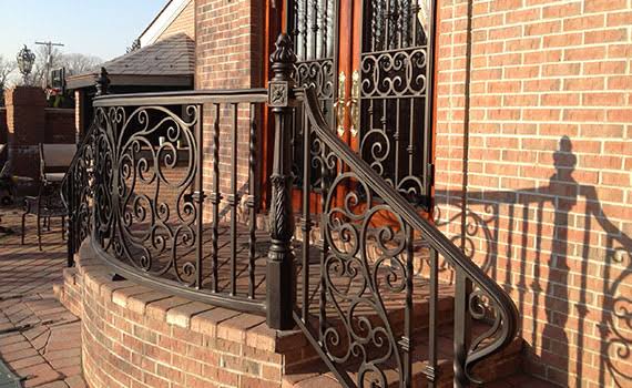 Wrought iron railing on a porch entry in Thornton, CO