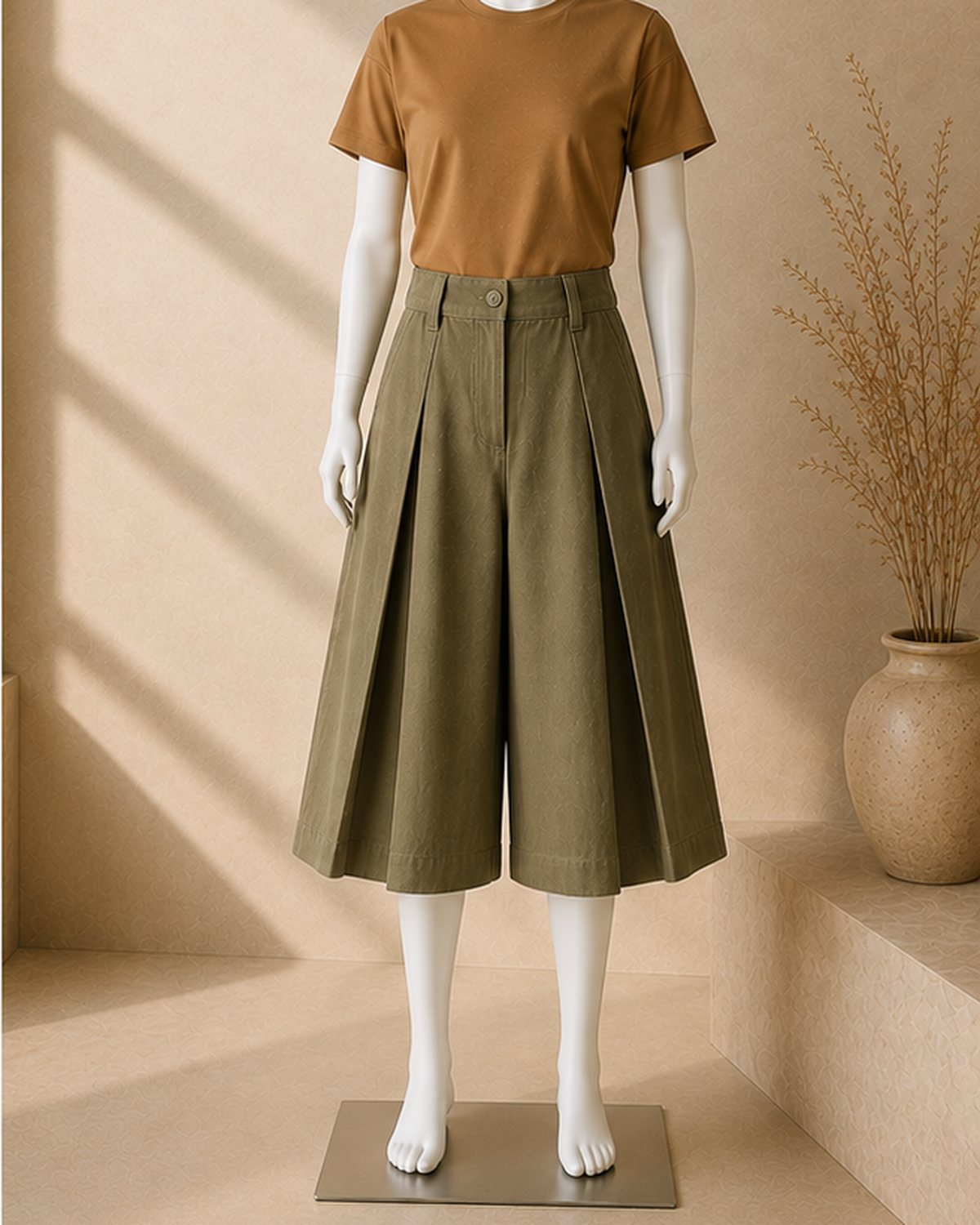 Cross Pleated Culottes on the form, standard make