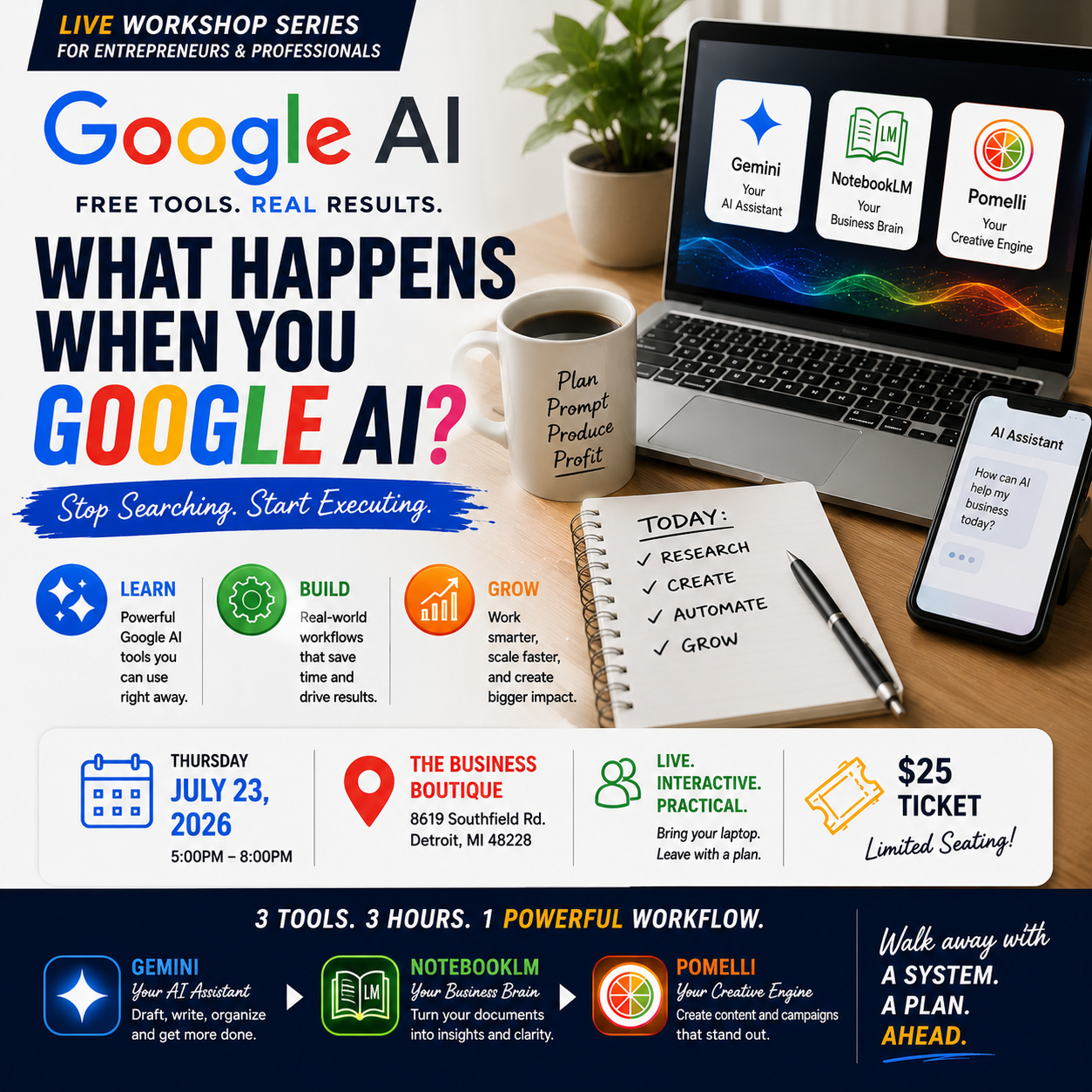 What Happens When You Google AI workshop flyer