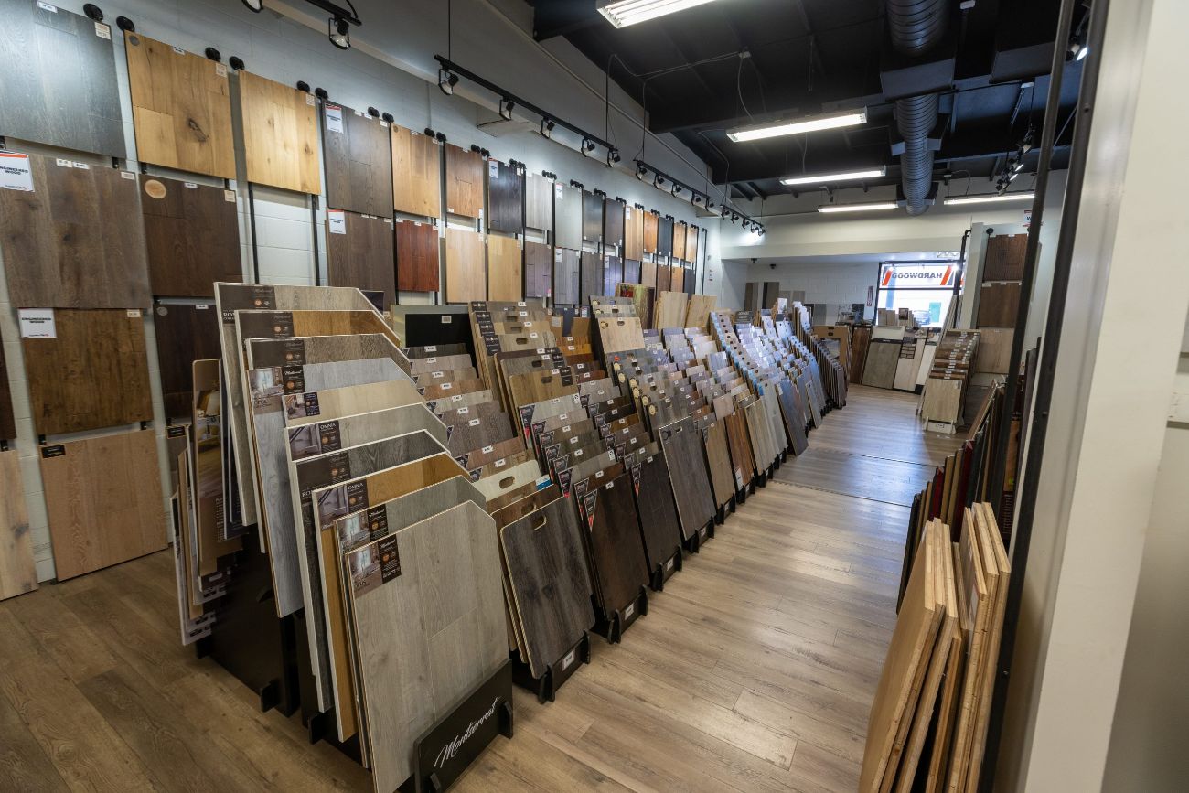 a store with persony samples of wood