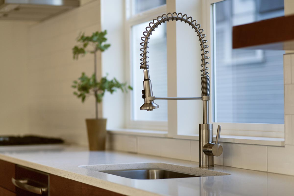 a faucet on a counter