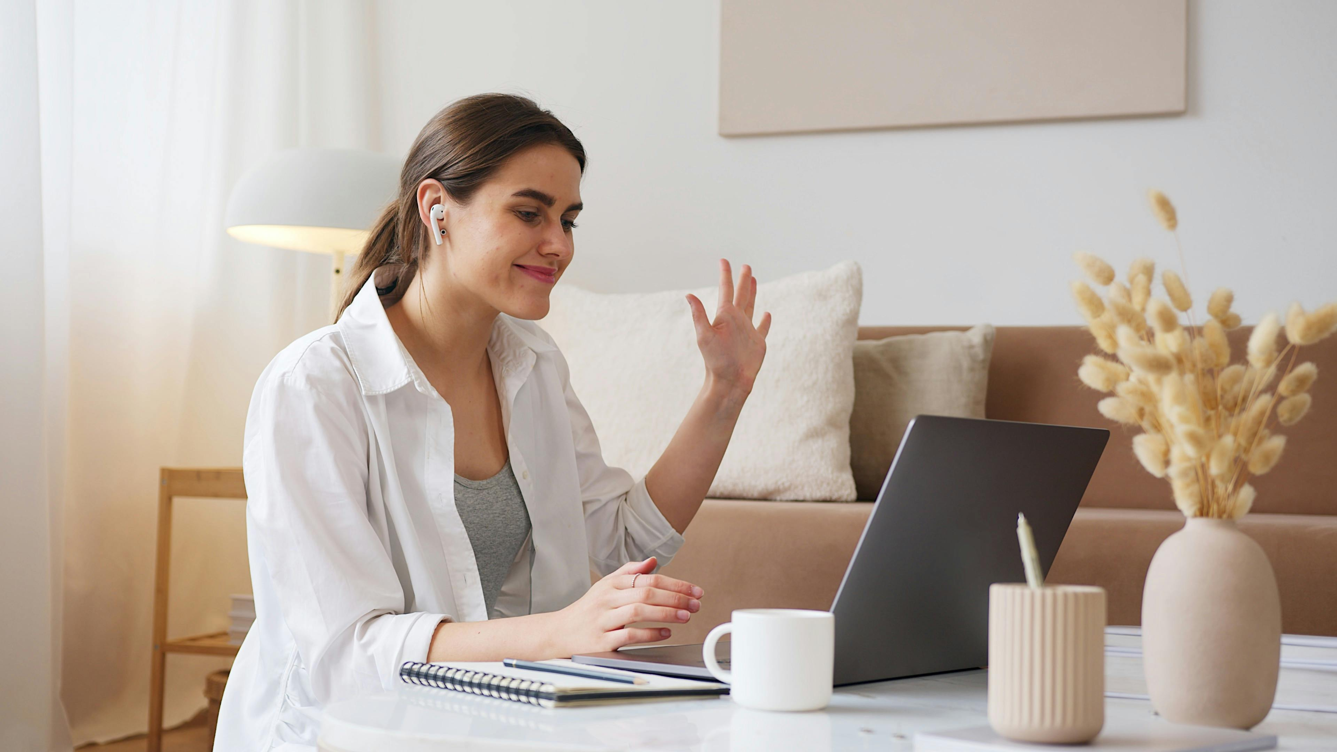 Woman Connecting with Online Audience