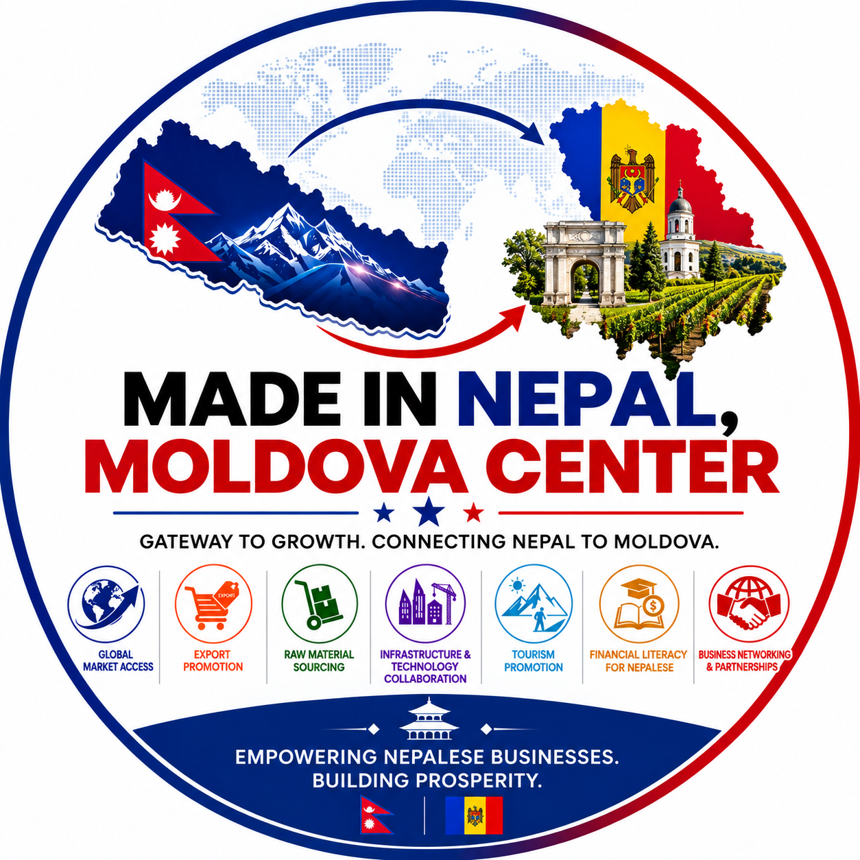 Made in Nepal, Moldova Center logo