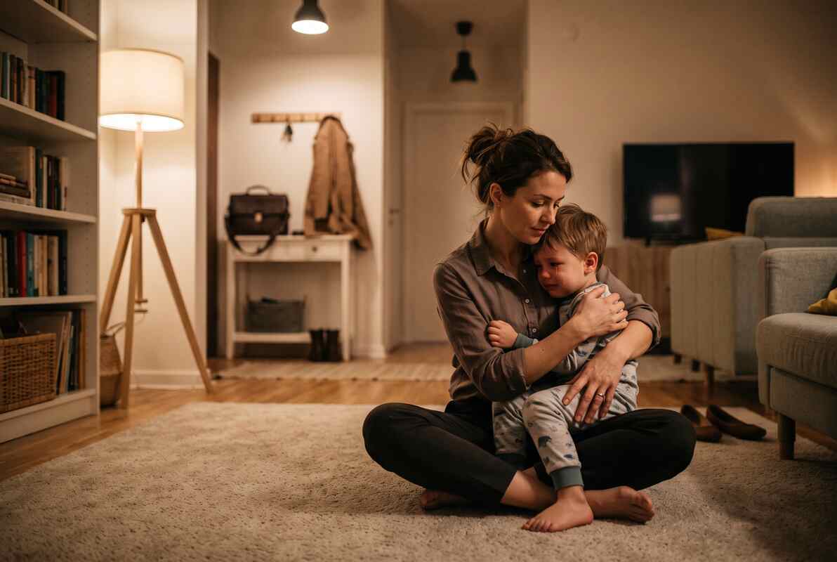 An educational illustration showing how mirror neurons signal facial expressions and vocal tone between a parent and child