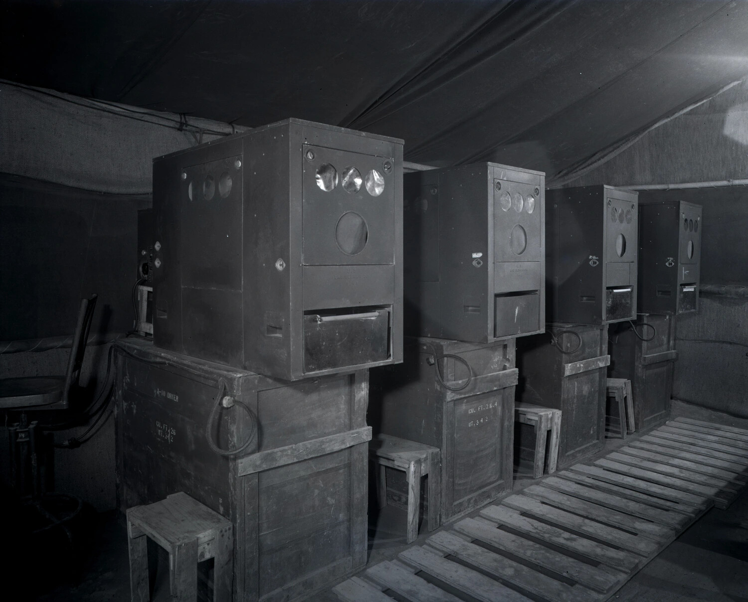 Field Photographic Laboratory Film Driers in Tent, WWII China-Burma-India Theater (Kotec Collection)