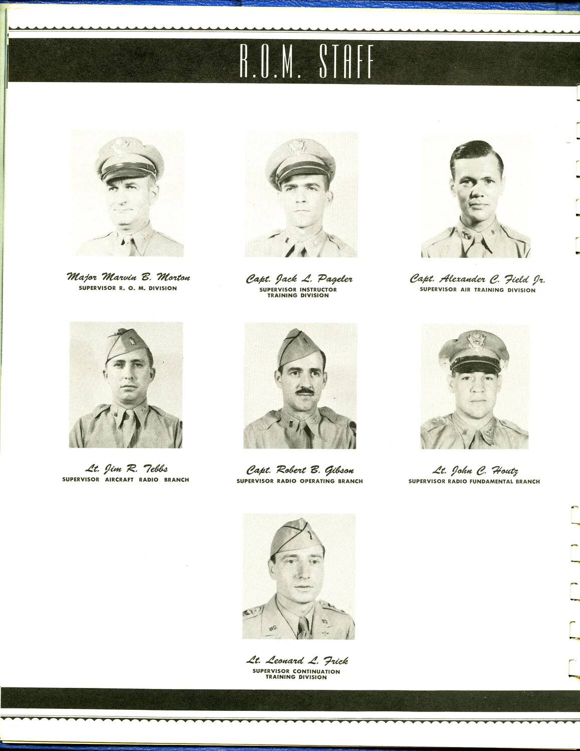 R.O.M. Staff Portraits — Radio Operator Mechanic Division Supervisors, Scott Field, Illinois