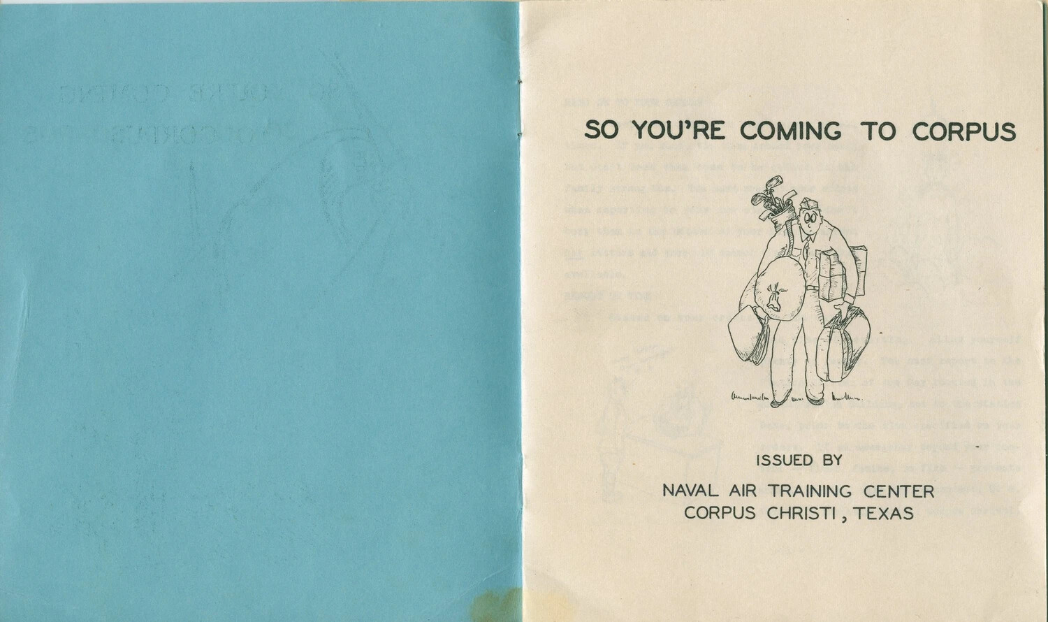 "So You're Coming to Corpus" - Naval Air Training Center Welcome Booklet Title Page, Corpus Christi, Texas