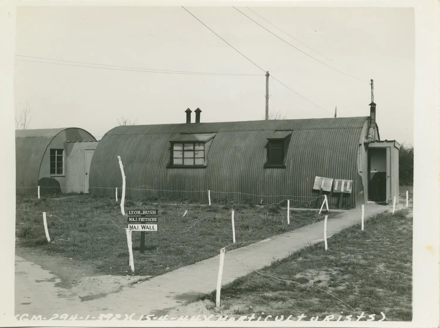 Nissen Hut Quarters of Lt. Col. Bush, Maj. Fritsche, and Maj. Wall, 392nd Bomb Group, England, 15 April 1944