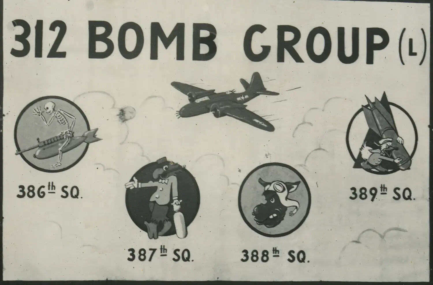 312th Bombardment Group (Light) Squadron Insignia Chart, USAAF WWII