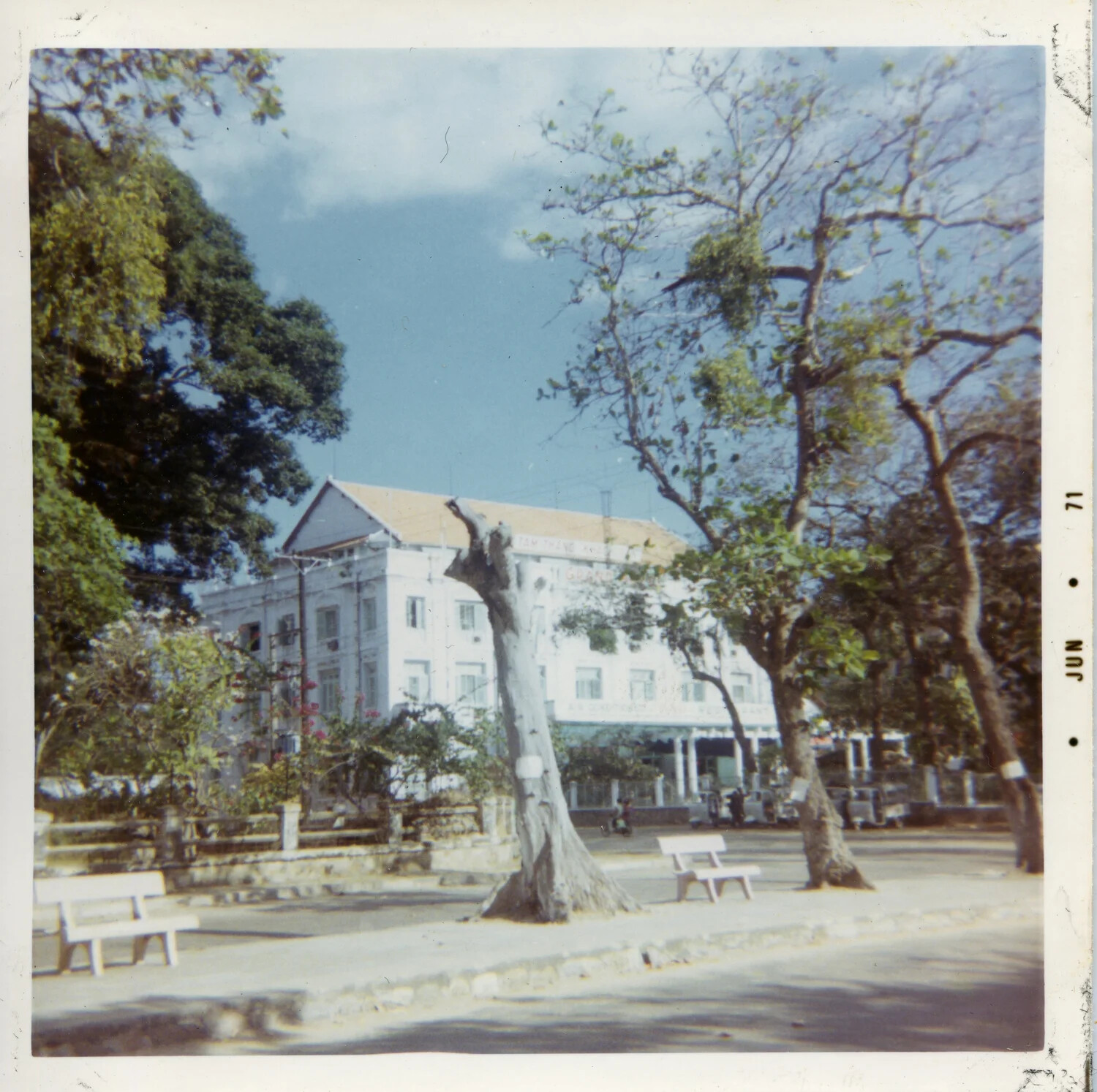 Park Benches and Colonial-Era Building, South Vietnam, June 1971