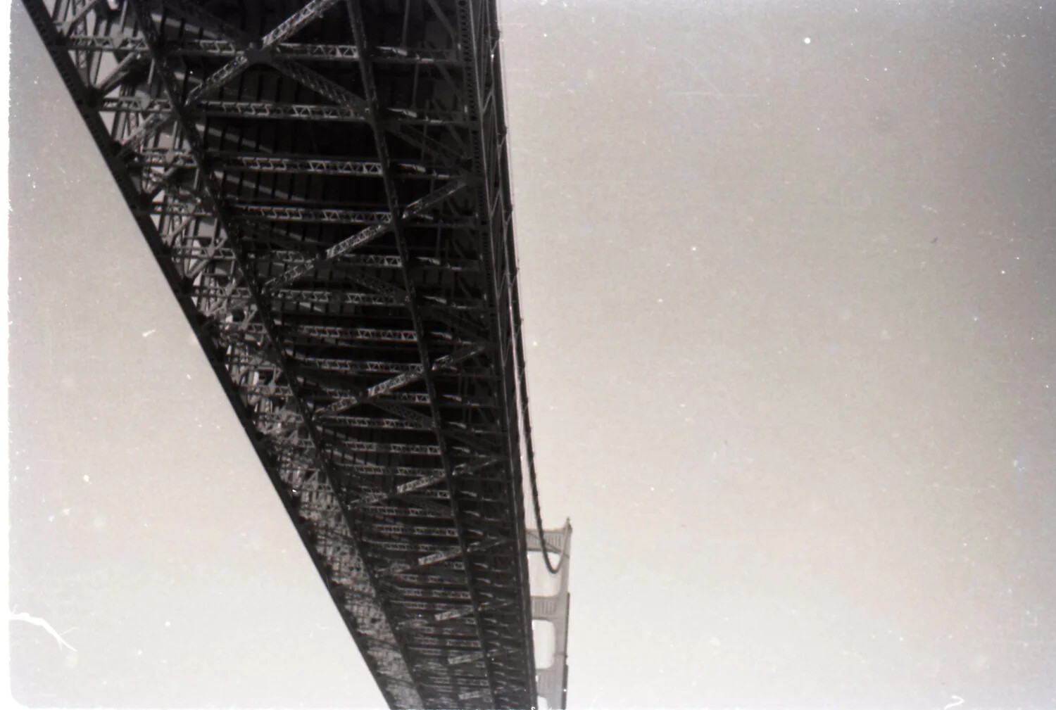 View of Golden Gate Bridge Underside from USS Yorktown Deck, San Francisco, 1954