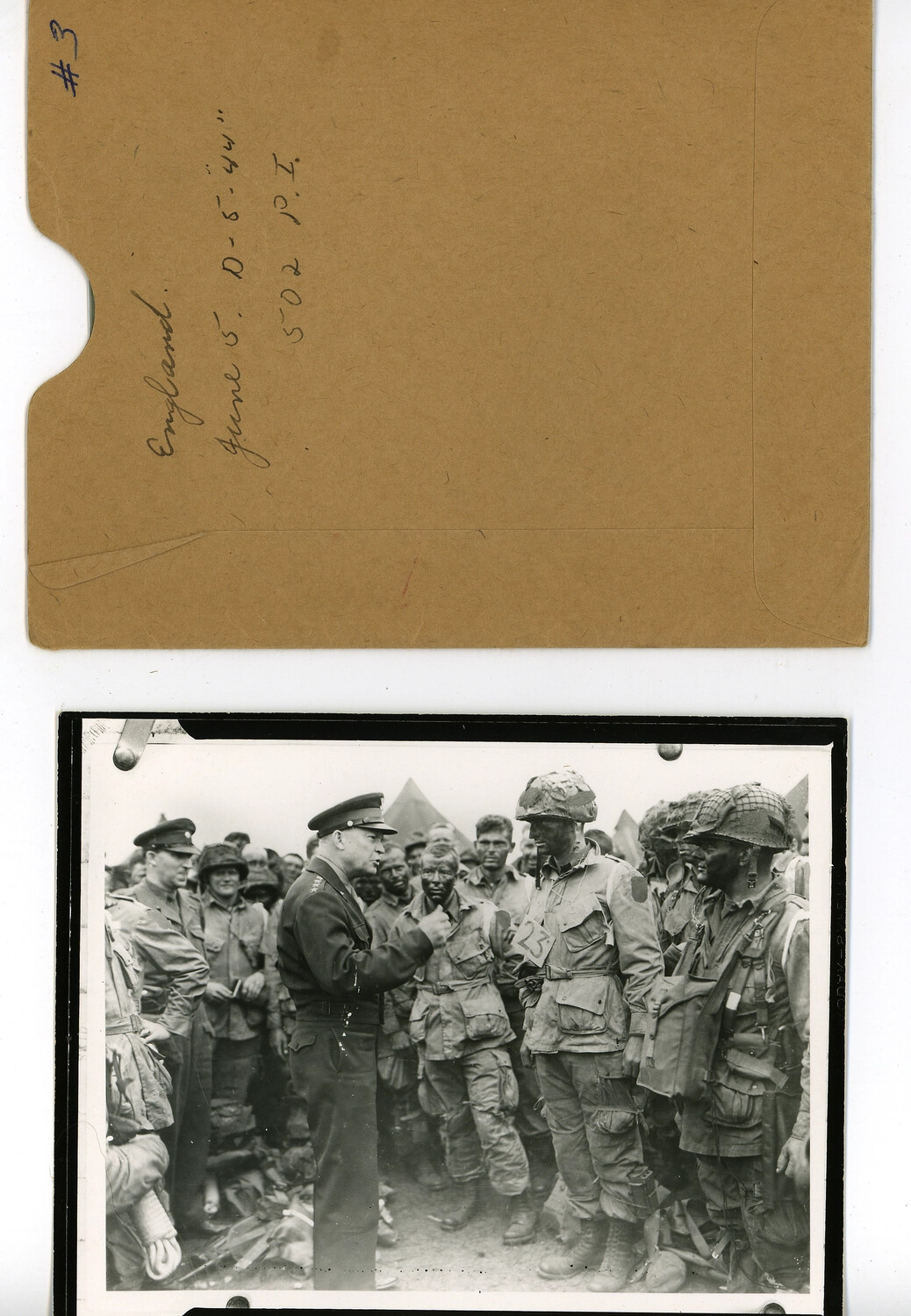 General Eisenhower Addresses Paratroopers of the 502nd Parachute Infantry Regiment, England, June 5, 1944