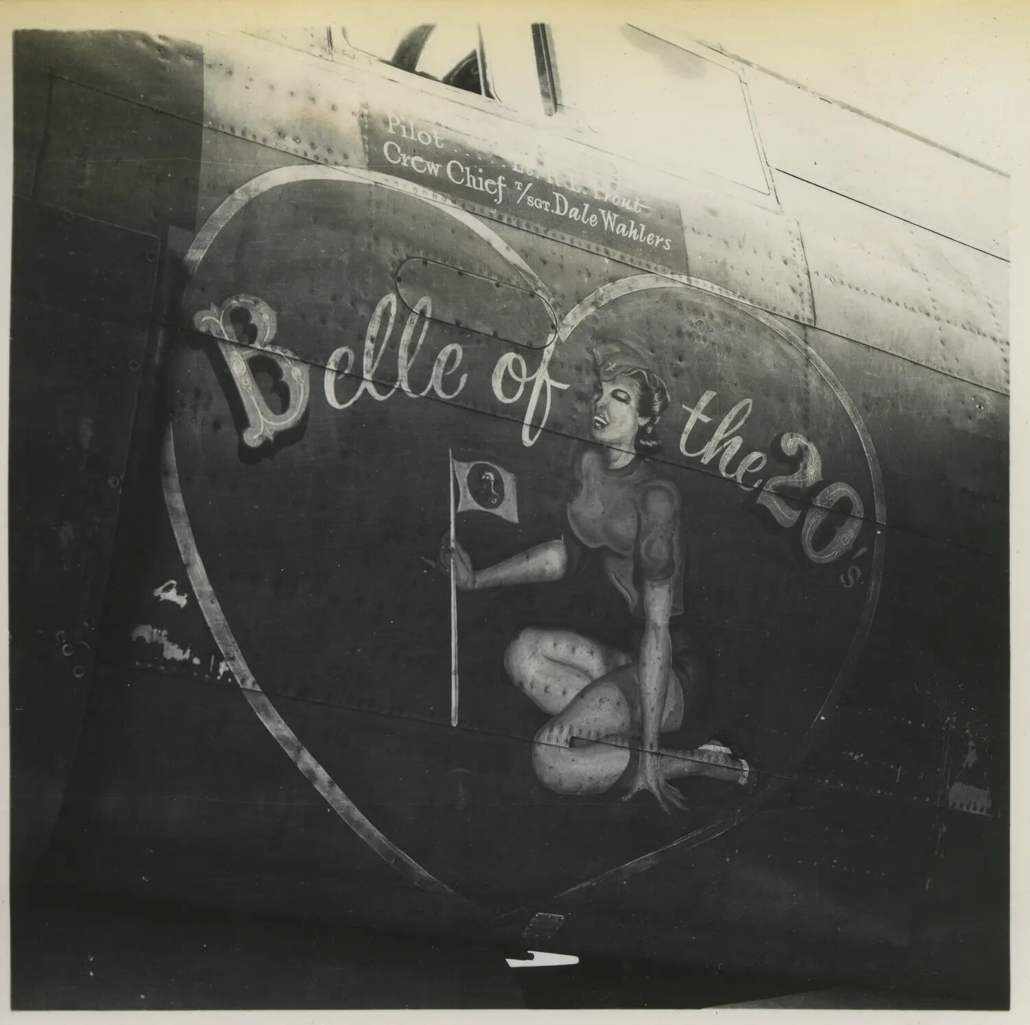 Nose Art 'Belle of the 20's' on 312th Bomb Group A-20 Havoc, WWII