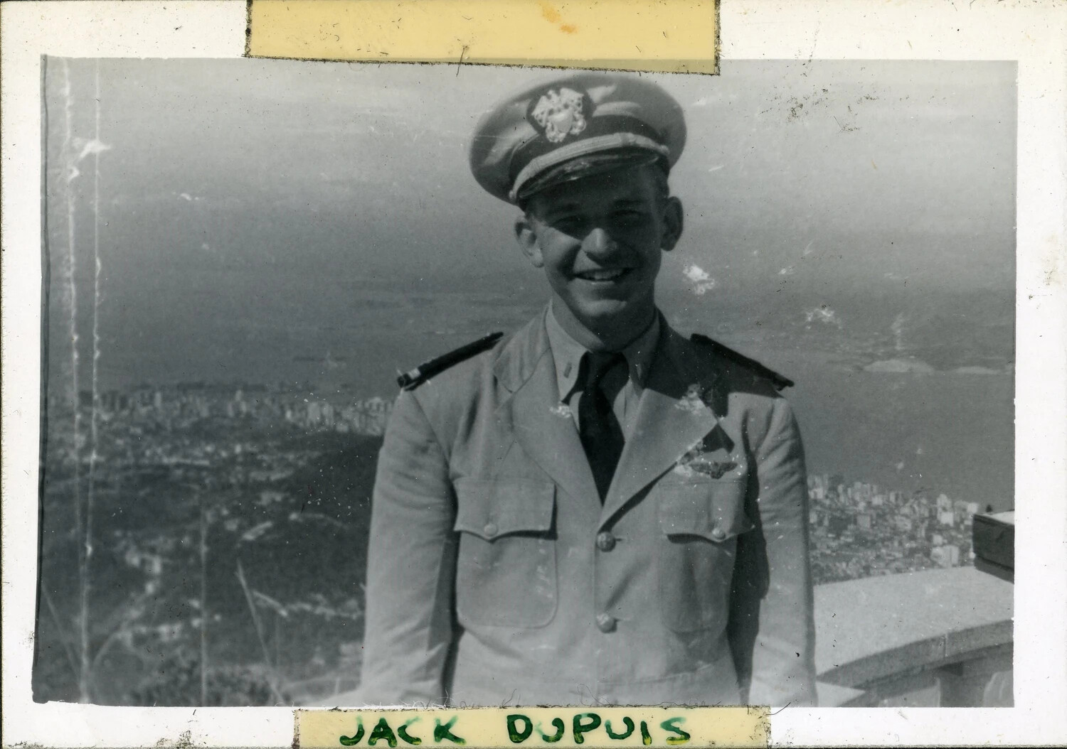 Portrait of Naval Aviator Jack Dupuis Overlooking Coastal City, USS Franklin D. Roosevelt (CVB-42) Collection
