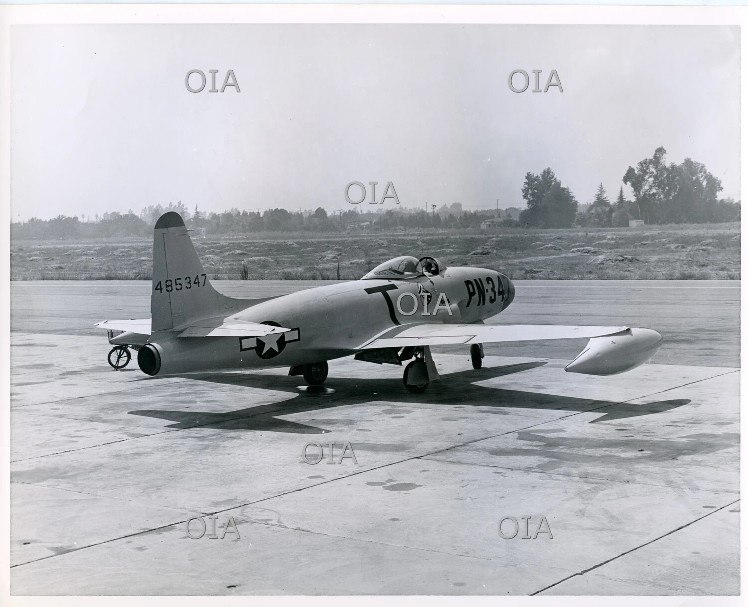 Lockheed T-33 Shooting Star Jet Trainer, Tail Number 485347, Side Code PN-34