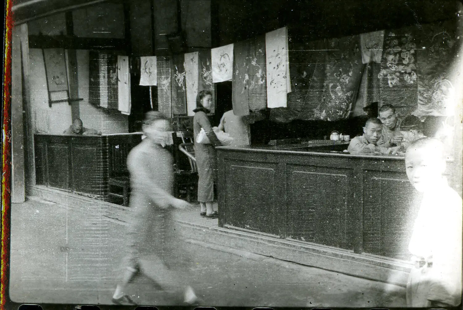 Interior of a Chinese Textile/Embroidery Shop, WWII China-Burma-India Theater