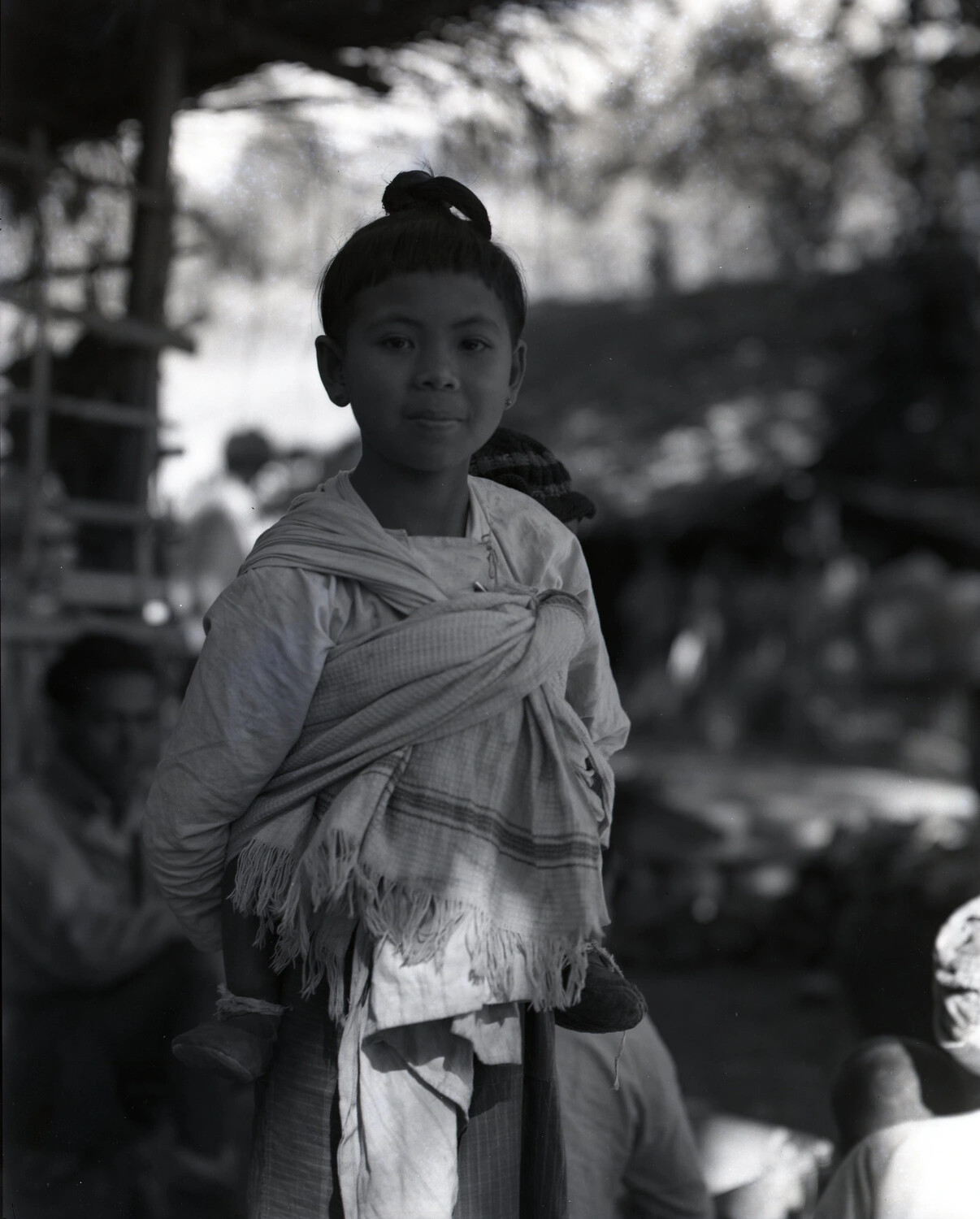 Portrait of a Local Child Carrying an Infant, Burma/CBI Theater — WWII Kotec Collection
