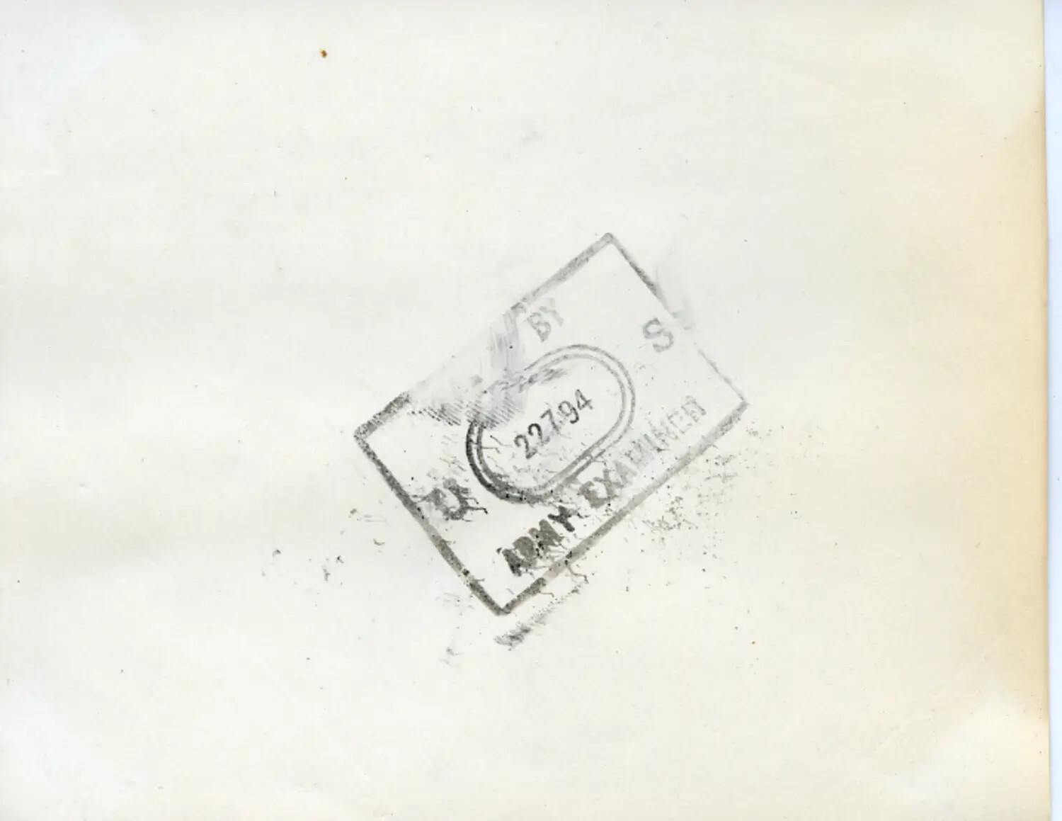 Verso with U.S. Army Photo Censorship Examiner Stamp No. 22794, 312th Bombardment Group Collection, WWII