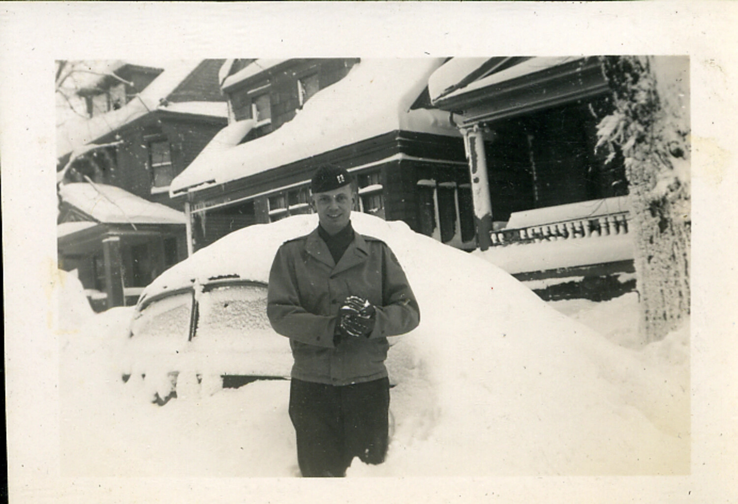 American Serviceman in Snow, U.S. Home Front, WWII Era
