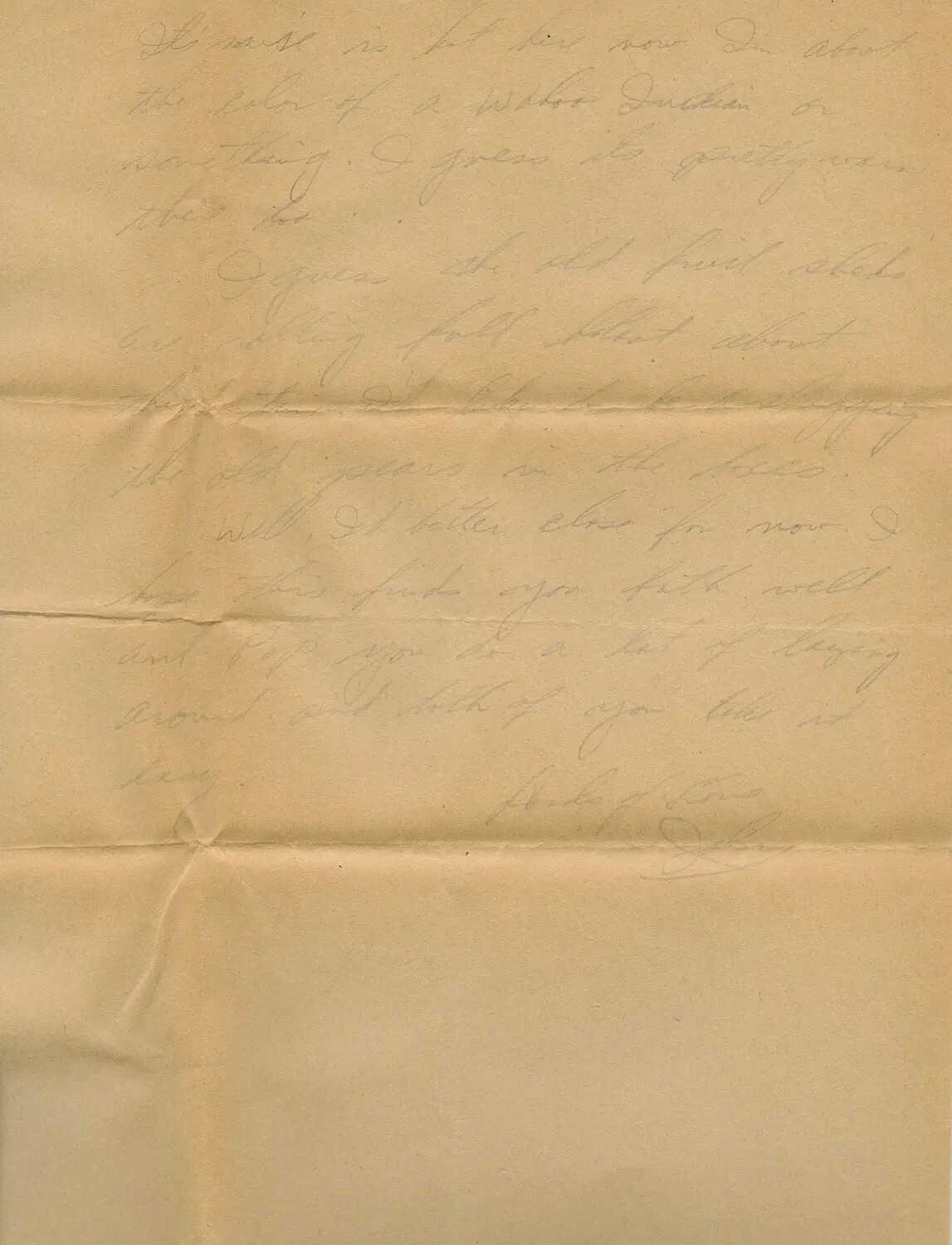 Handwritten Wartime Letter Fragment — Personal Correspondence (Reverse/Page Scan)