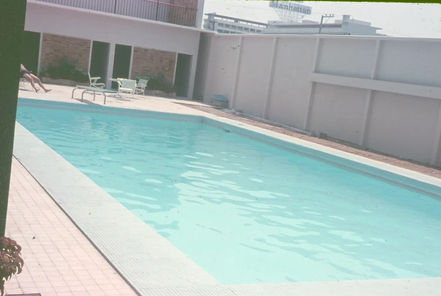 Color Snapshot of a Rooftop/Terrace Swimming Pool, Vietnam War Era (circa 1965)