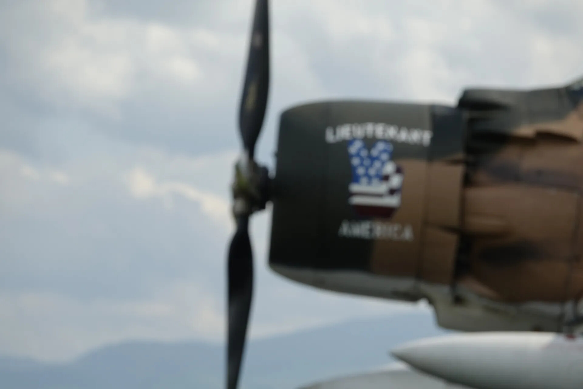 Close-Up of A-1 Skyraider 'Lieutenant America' Nose Art and Propeller, May 2019 Event