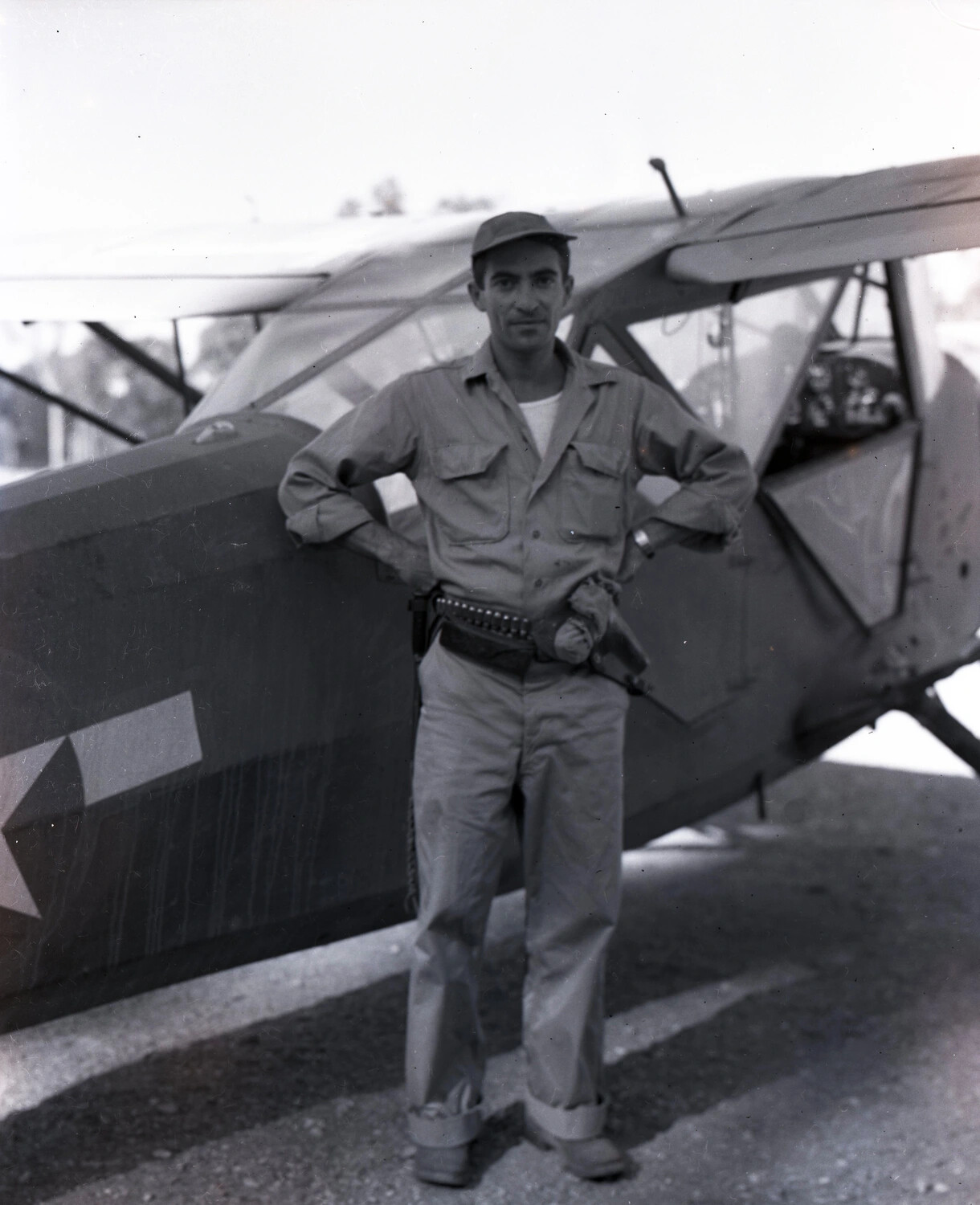U.S. Liaison Pilot with Piper L-4 Grasshopper, CBI Theater, WWII