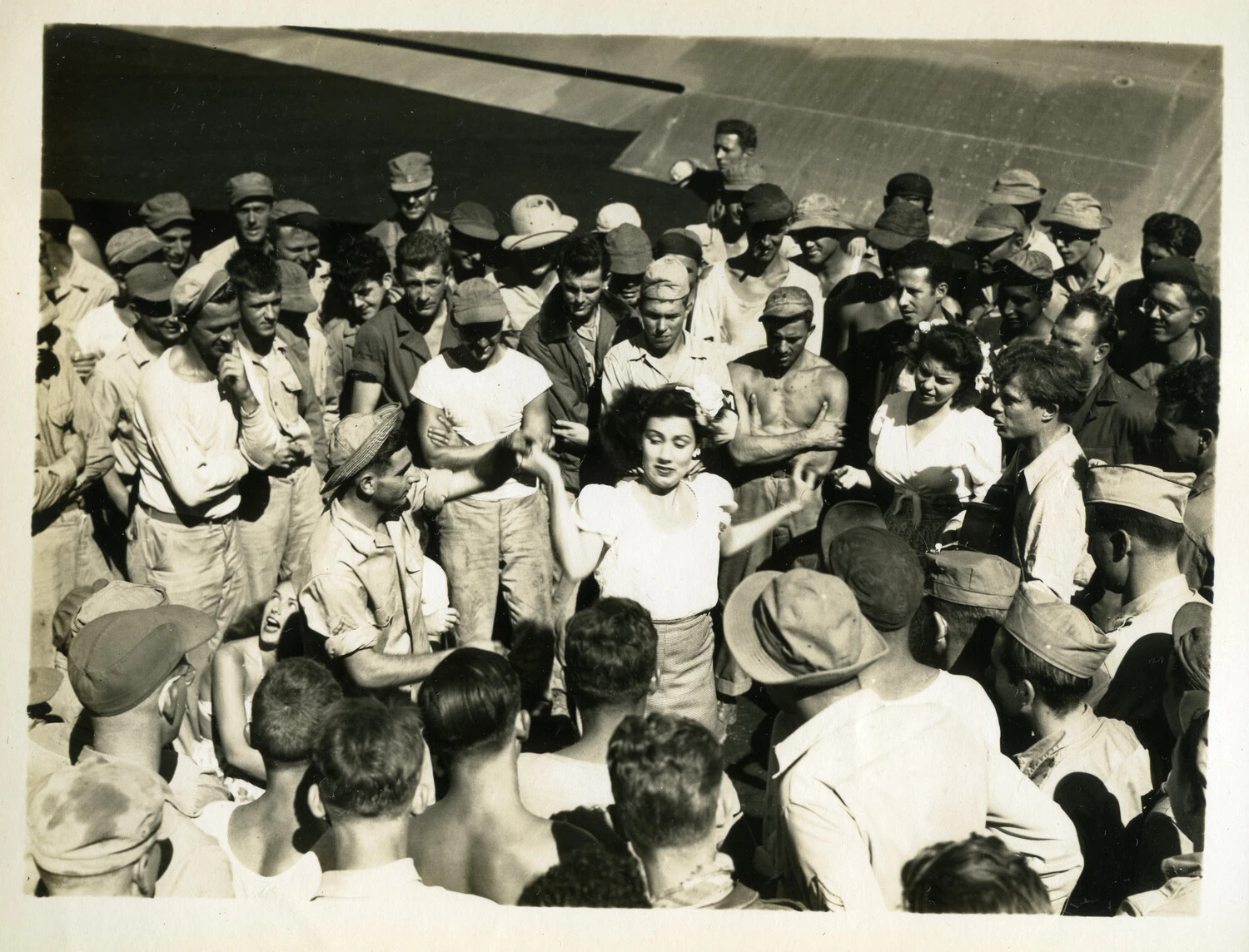 USO-Style Entertainment for Troops at Myitkyina Airfield, CBI Theater, WWII
