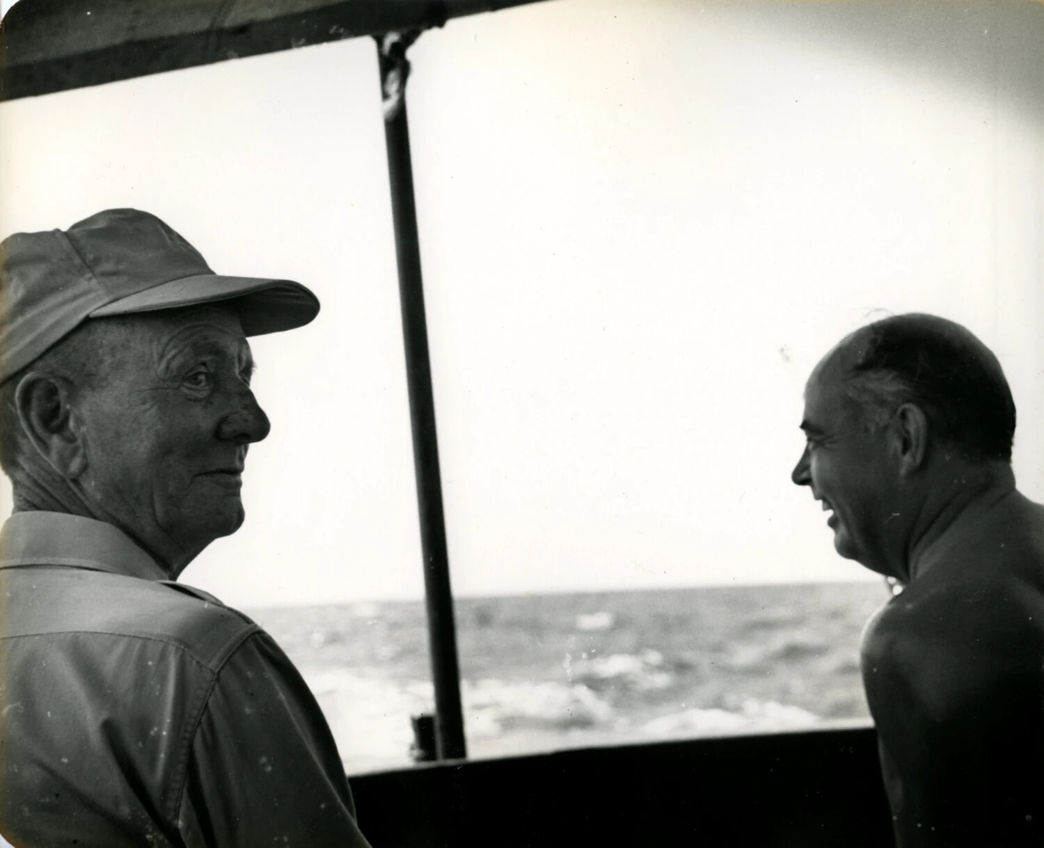 General Jonathan M. Wainwright in Conversation Aboard a Fishing Boat, 1949