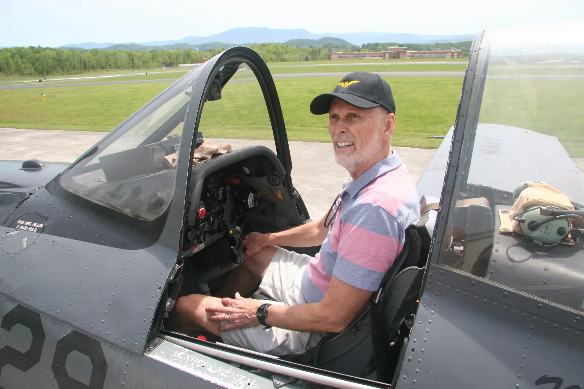 Veteran Naval Aviator Seated in T-28 Trojan Cockpit, Operation Tailwind Reunion, April 2016